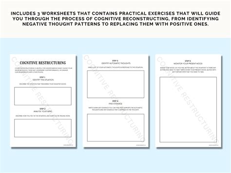 Cognitive Restructuring Worksheets, CBT Worksheets, Cognitive ...