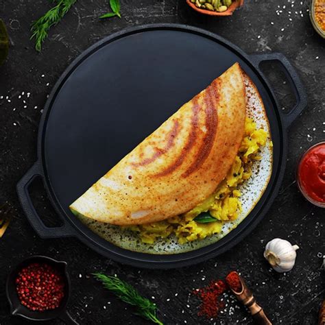 Buy IRONHOME Premium 12 inches Cast Iron Dosa Tawa for Perfectly Crispy ...