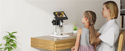 Etzin DM4 Digital Microscope 50-1000X, 4.3'' LCD Microscope with Metal ...