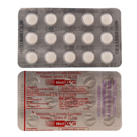 Met Xl 25 MG Tablet - Uses, Dosage, Side Effects, Price, Composition ...