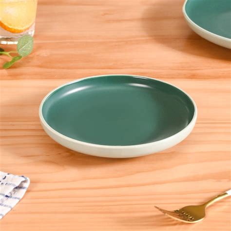 Zoella Ceramic Side Plates Set Of 4 Green 7 Inch Online - Premium Snack ...