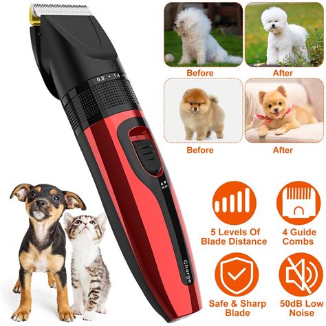 Pet Grooming Kit Rechargeable Cordless Dog Grooming Clippers Low Noise ...