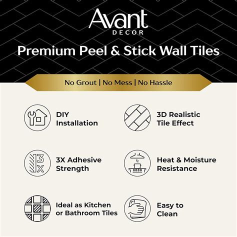 Buy Avant Decor | Peel and Stick Kitchen Backsplash Tiles | Stone ...