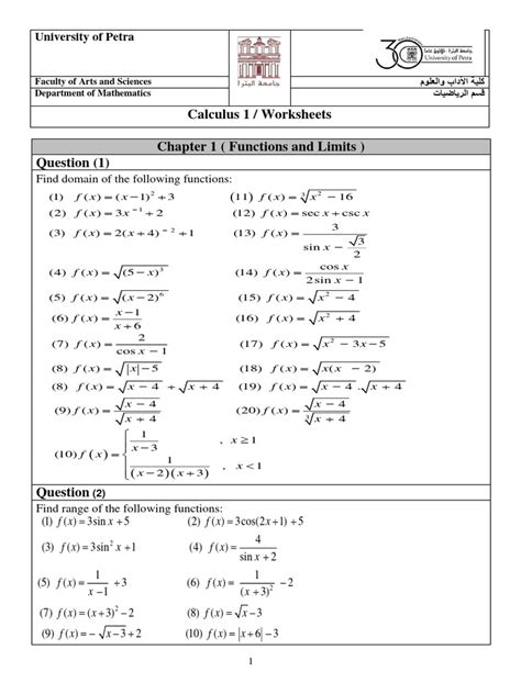 Image result for Calculus Math Worksheets