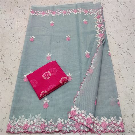 Elegant Pink: The Perfect Embroidered Kota Saree – Trend In Need