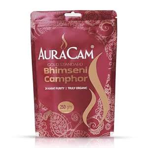 Buy AuraCam Pure Bhimseni Camphor Pouch for Pooja, Hawan | Aromatic ...