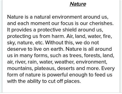 short speech on nature - Brainly.in