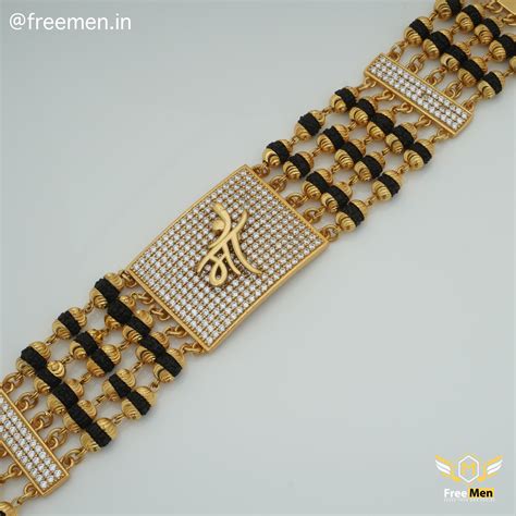 Freeman MAA Broad Golden Rudraksha Bracelet for Men- FMR10 – Freemen®