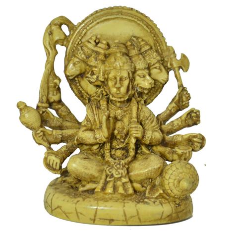 Buy santarms Marble Carved panchmukhi Hanuman(11 cm) creamcolour ...
