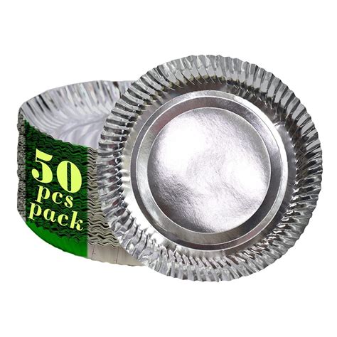 Paper Plates Silver Coated, Paper Plate Eco Friendly, Round Disposable ...