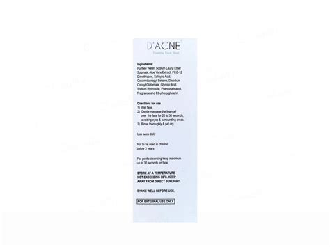 D'Acne Foaming Face Wash 60ML – Cutiglow.in
