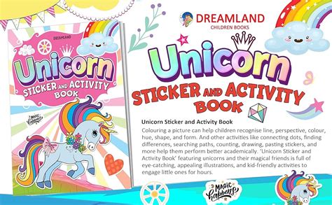 Unicorn Sticker and Activity Book for Children Age 3 - 8 Years - With ...