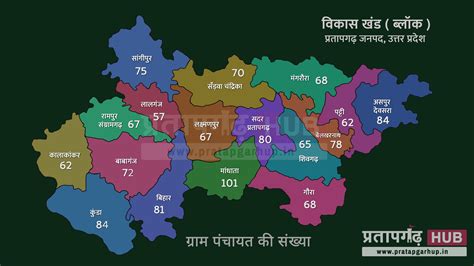 विकास खंड मानचित्र प्रतापगढ़ ( Block map of Pratapgarh )