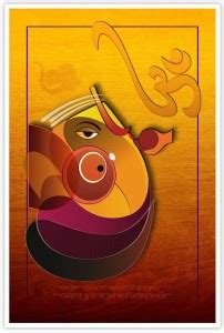 Modern art of lord Ganesha Paper Poster Paper Print - Religious posters ...