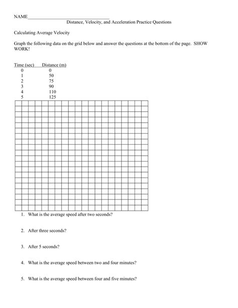 Image result for Acceleration Worksheet Answer Key