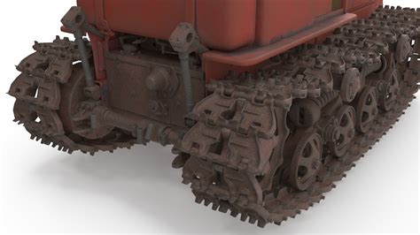 3D Old Soviet Crawler Tractor DT54 Rigged model | 3D Molier International