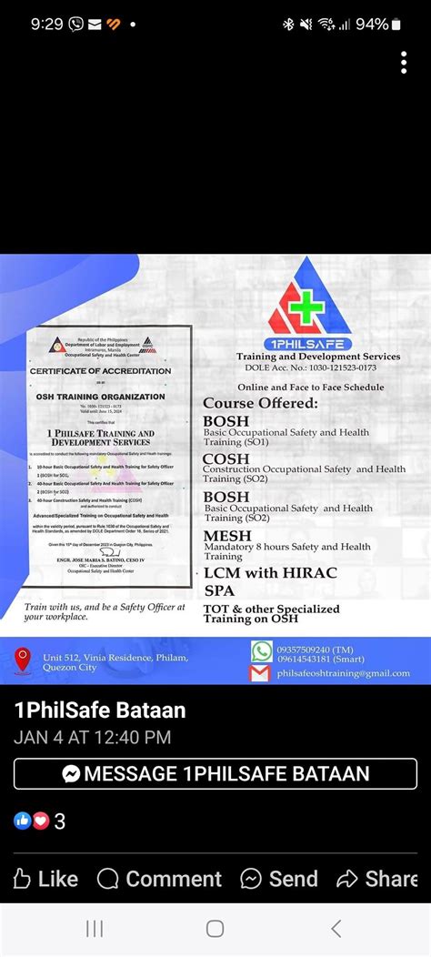 Construction Occupational Safety and Health F2F, VINIA Residences ...