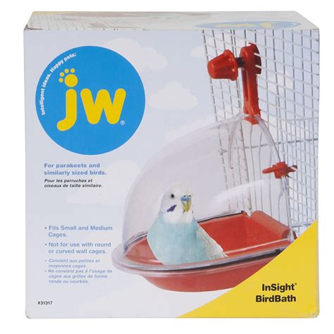 JW Insight Bird Bath, Non-Toxic Plastic with Rubber Rim, Promotes Bird ...