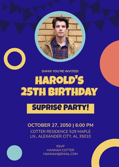 Free Surprise Party Invitation Templates, Editable and Printable