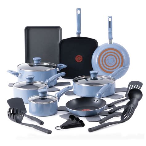 T-fal Kitchen Solutions, 22 Piece Non-Stick Pots and Pans Cookware Set ...