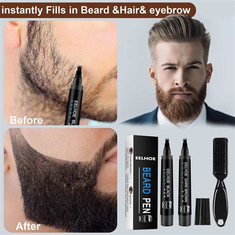 Waterproof Beard Pencil Filler Hair Grower Moustache Eyebrow Brush ...