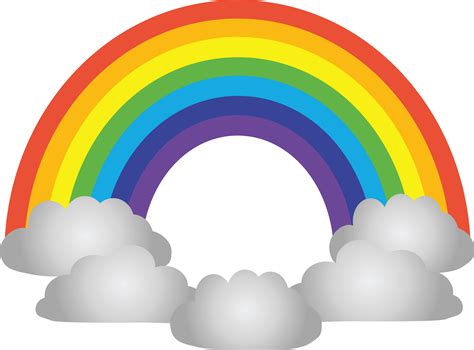 Clip Art Black And White Library - Rainbow And Clouds Clipart - Png ...