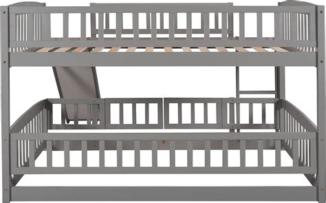 Buy Harper & Bright Designs Bunk Bed with Slide, Full Over Full Low ...
