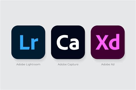 Adobe Lightroom, Adobe Capture and Adobe Xd logos 18994771 Vector Art ...