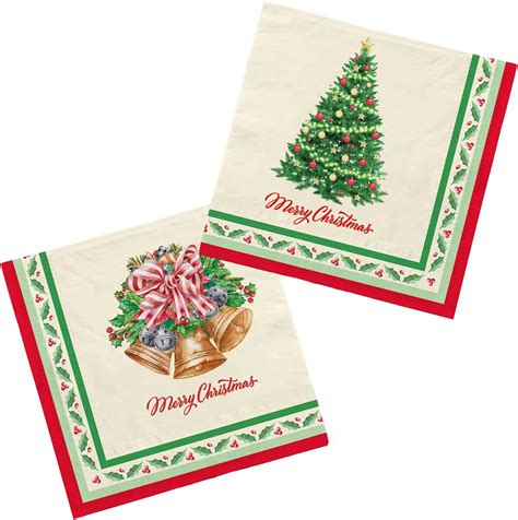 Amazon.com: Spiareal 200 Pieces Christmas Paper Napkins Cocktail ...
