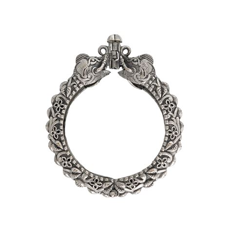 Shop Teejh Suvarna Silver Oxidised Bangle For Women