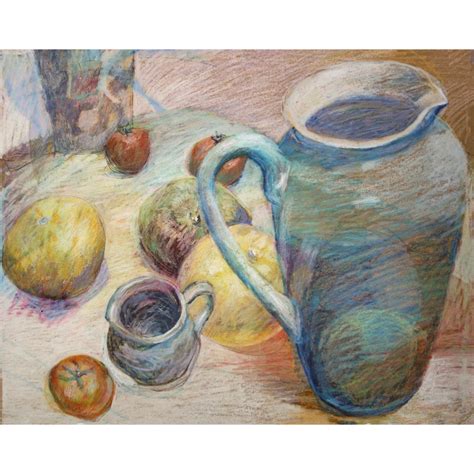 Large Still Life Drawing, Jugs and Fruit, Kitchen Art - Etsy