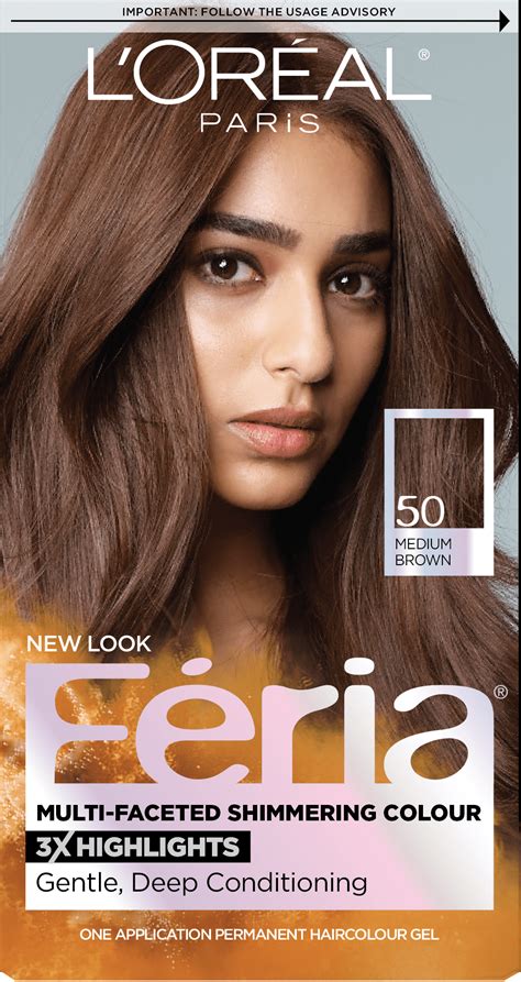 L'Oreal Paris Feria Permanent Hair Color, 50 Havana Medium Brown with ...
