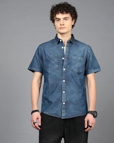 Buy Dark Blue Shirts for Men by Shein Online | sheinindia.in