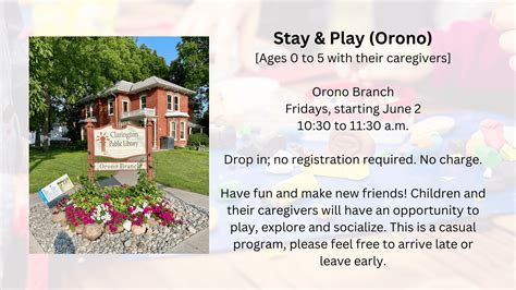 Stay & Play at the Orono Public Library - Orono BIA
