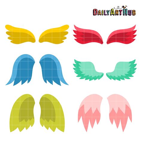 Cute Angel Wings Clip Art Set – Daily Art Hub // Graphics, Alphabets & SVG