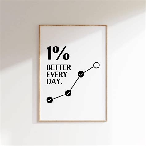 1% Better Every Day Motivational Wall Art Poster Inspirational Growth ...