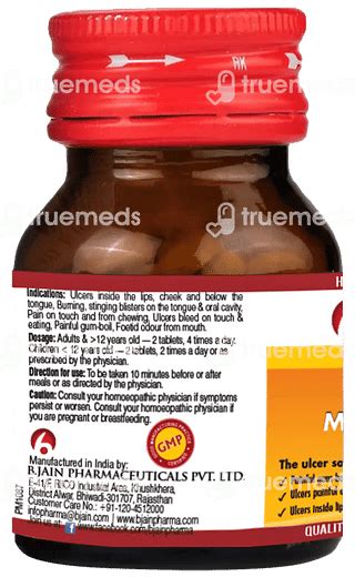 Bjain Omeo Mouth Ulcer Tablet 25 Gm - Uses, Side Effects, Dosage, Price ...