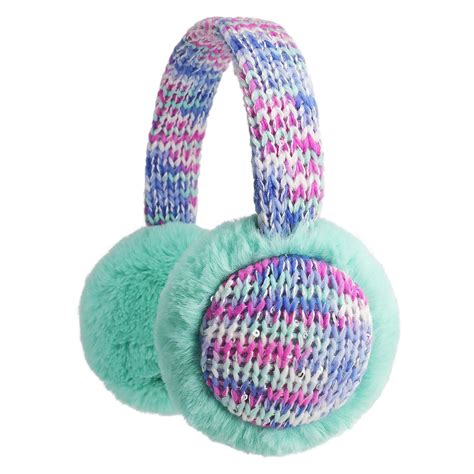 Buy Flammi Unisex Kids Knit Earmuffs Outdoor Fleece Ear Warmers (Aqua ...