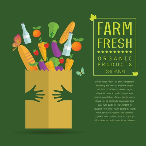 Paper package with fresh healthy produce 23426702 Vector Art at Vecteezy