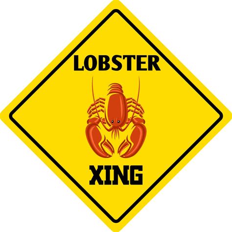 Buy StickerPirate Lobster Crossing Funny Metal Novelty Sign Aluminum ...