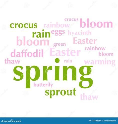 Cloud of Words List about Spring Season Stock Illustration - Illustration of birth, tulip: 116532614