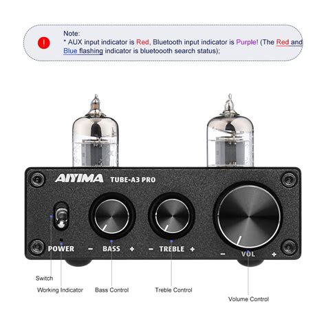 Buy AIYIMA A3 PRO GE5654 Tube Bluetooth Preamplifier and A08 PRO ...