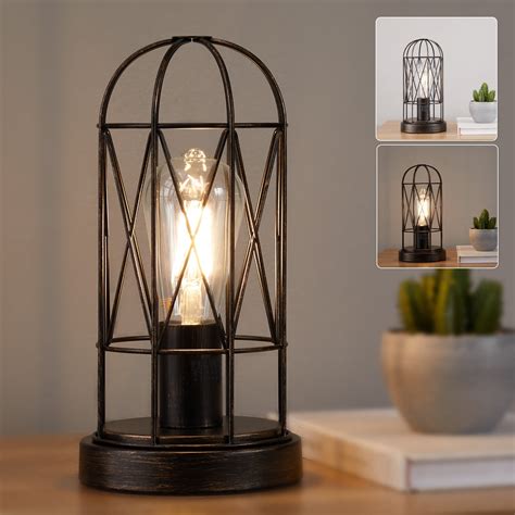 Natyswan Industrial Table Lamp, 11" High Edison Reading Lamp, Steampunk ...