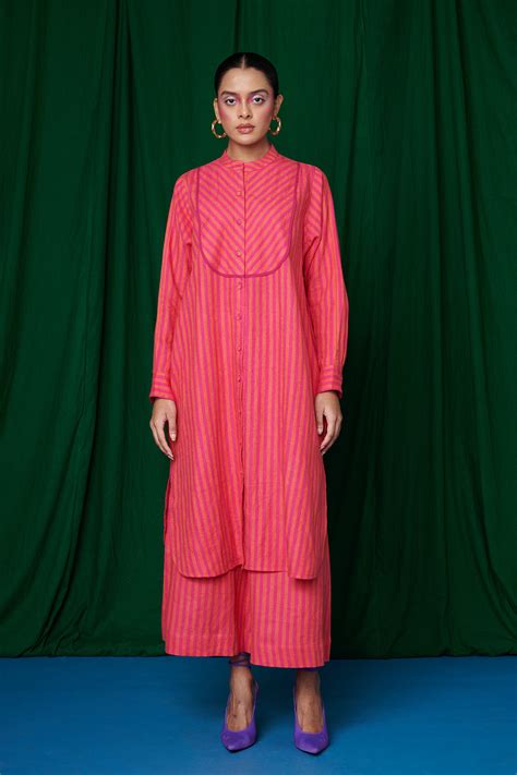 Coral Linen Shirt Dress – Saphed