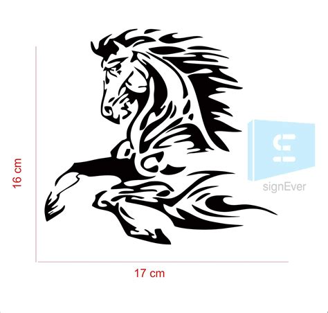 SIGN EVER Animal Tattoo Horse Stallion Car Styling Sticker Exterior ...