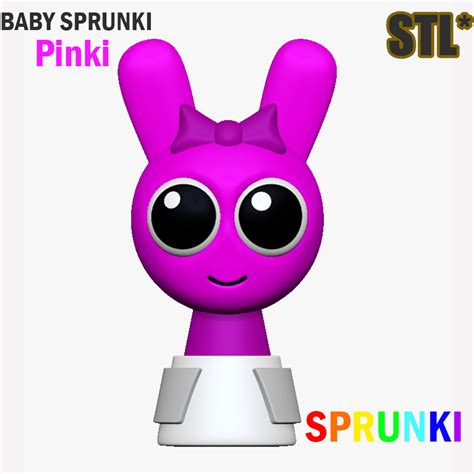 👶 STL Sprunki Incredibox Bebé Pinki Sprunki STL 3D Personaje Fanart ...