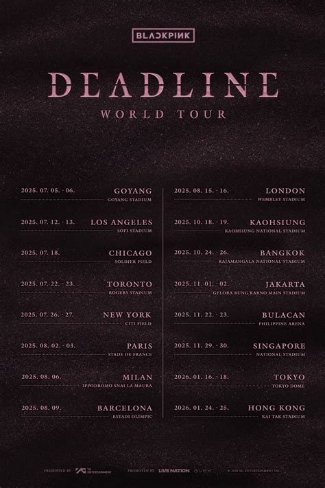 BLACKPINK社群貼文 - BLACKPINK WORLD TOUR IN ASIA COMING SOON ☑️ Concert Dates & Venues ️KAOHSIUNG ...