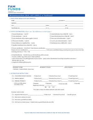 Fillable Online IRA Distribution Form (Roth, SEP, SIMPLE, or ...