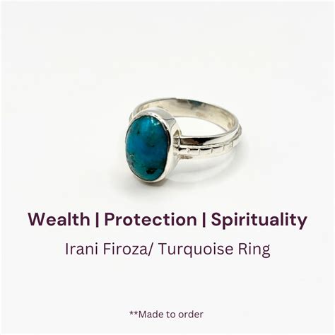 Natural Irani Firoza Ring (Turquoise) 7 Carat - Pure Silver Ring – G ...
