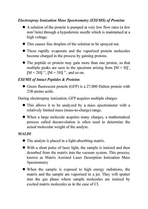 Electrospray Ionization Mass Spectrometry - This causes fine droplets ...